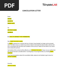 Cancellation Letter Template