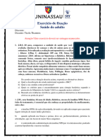 Exercício de Fixação Saúde Do Adulto