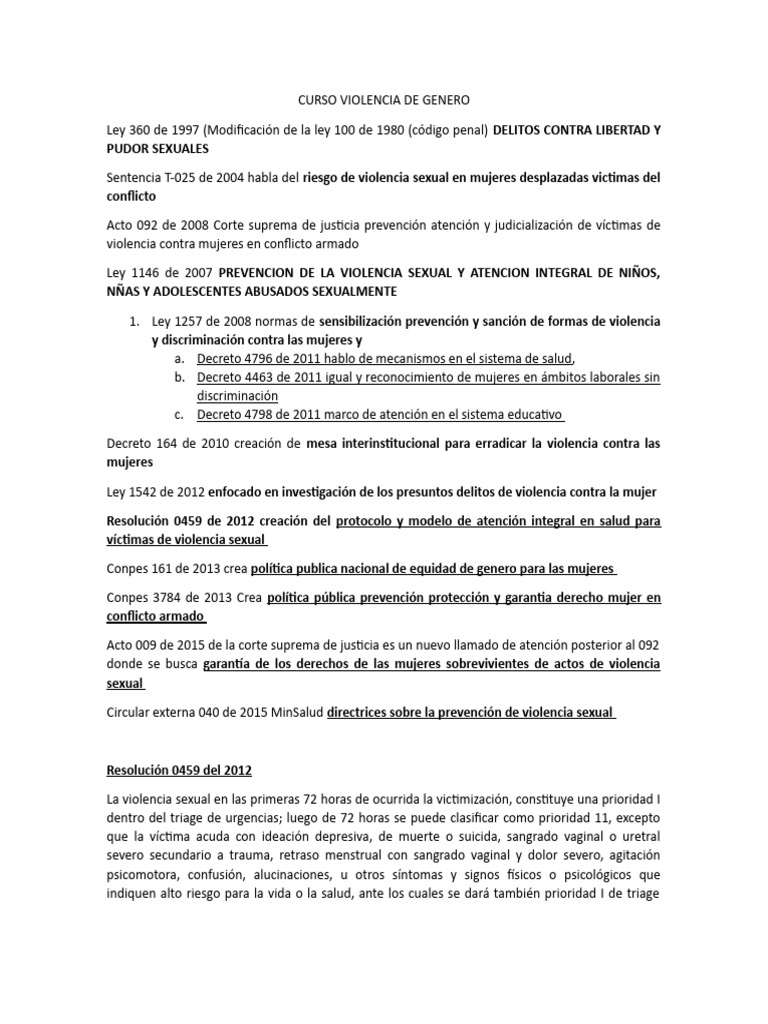 Curso sobre Violencia de Género y Normativas | PDF | La violencia ...