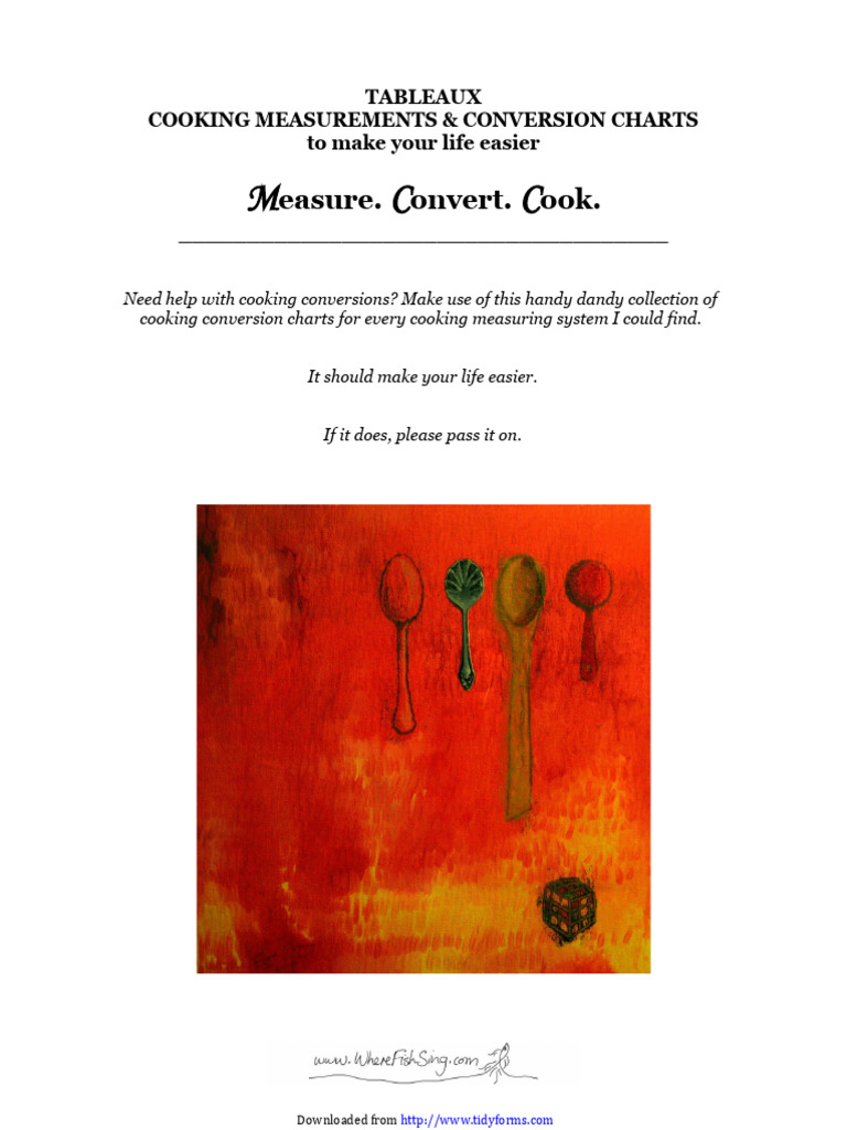 Cooking Measurements & Conversion Guide | PDF | Litre | Pound (Mass)