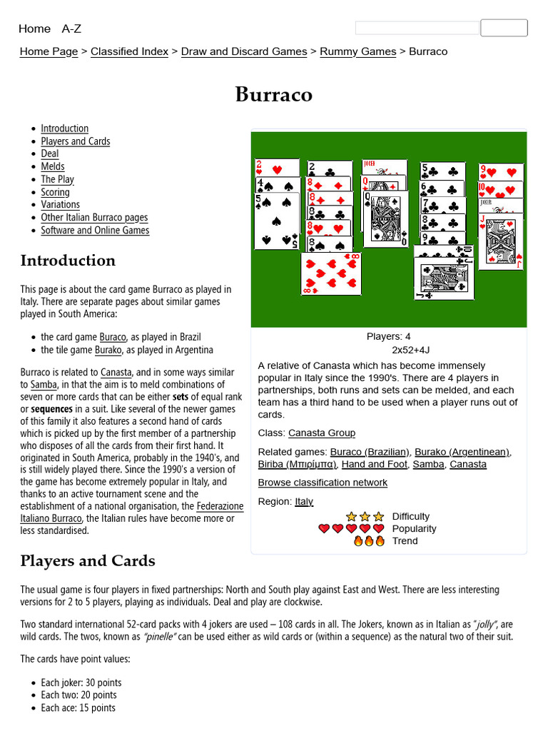 Rules of Card Games Burraco PDF Rummy Gaming