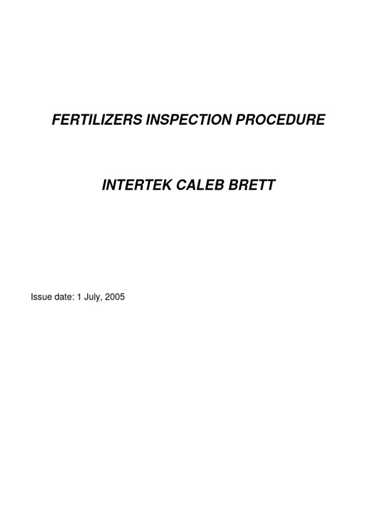 Fertilizer Inspection Procedures Guide | PDF | Cargo
