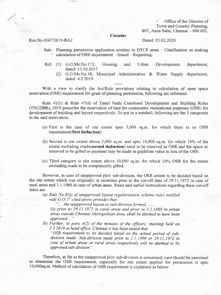 OSR Calculation Guidelines in Tamil Nadu | PDF | Government | Justice