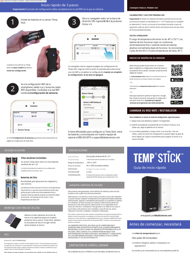 Setup Guide Temp Stick TH - En.es | PDF | Wifi | Informática