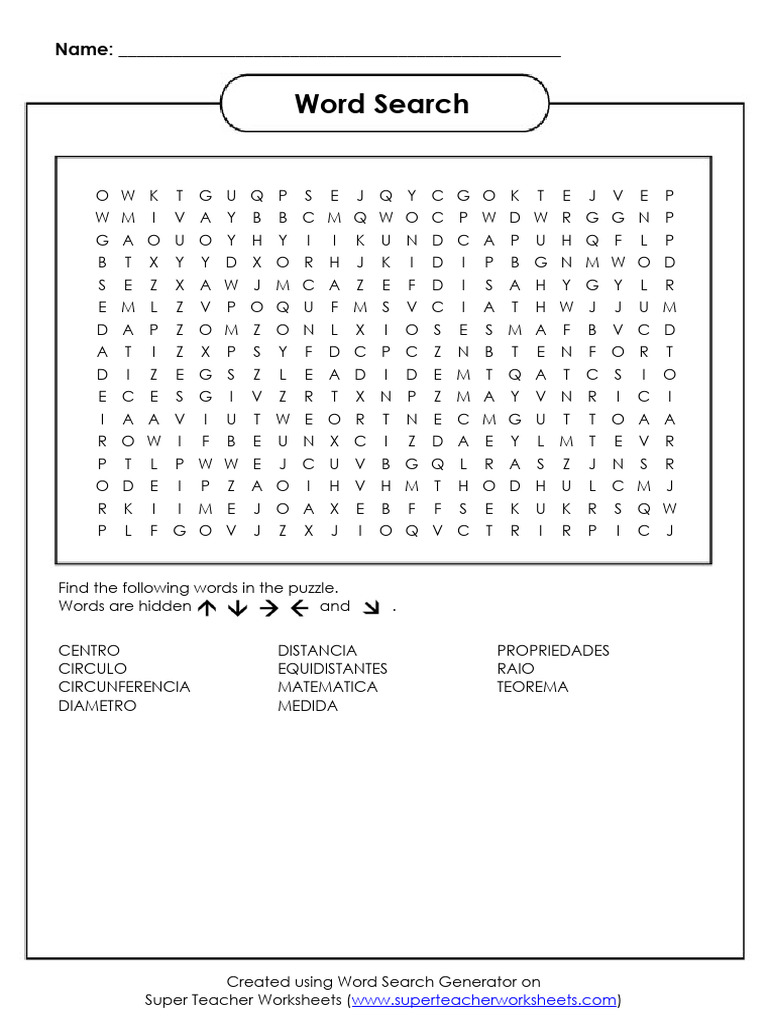 Math Terms Word Search Puzzle | PDF | Puzzles | Word Puzzles