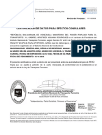 Certificación de Datos Consulares Venezuela