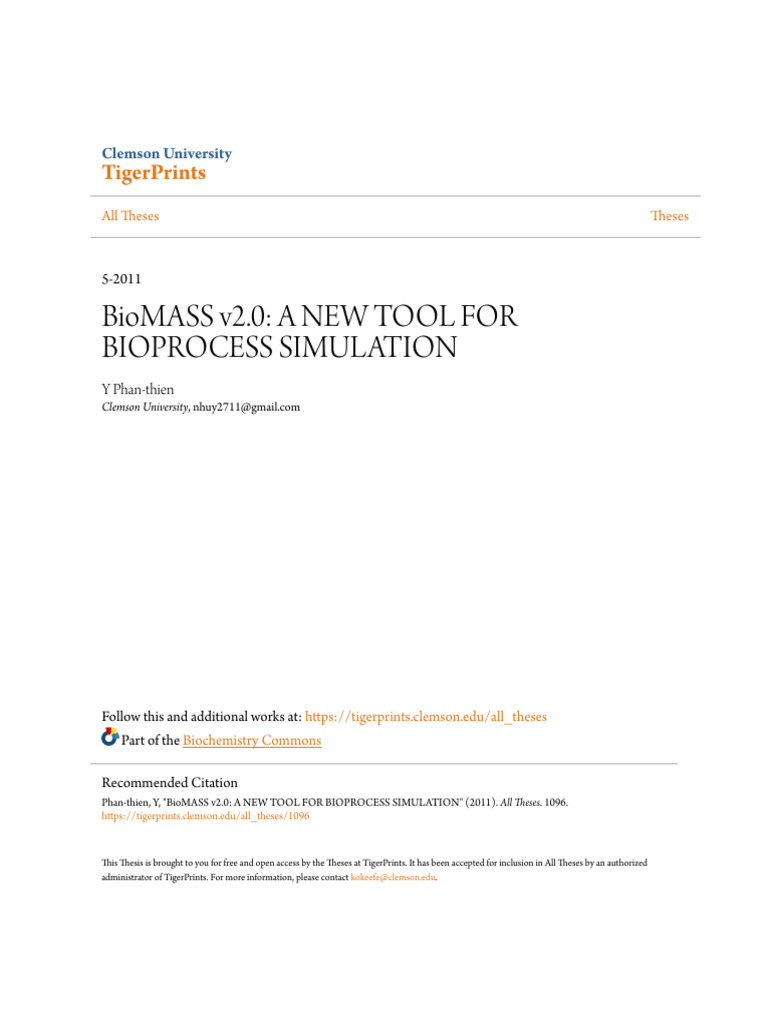 BioMASS v2.0 A NEW TOOL FOR BIOPROCESS SIMULATION | PDF | Microsoft ...