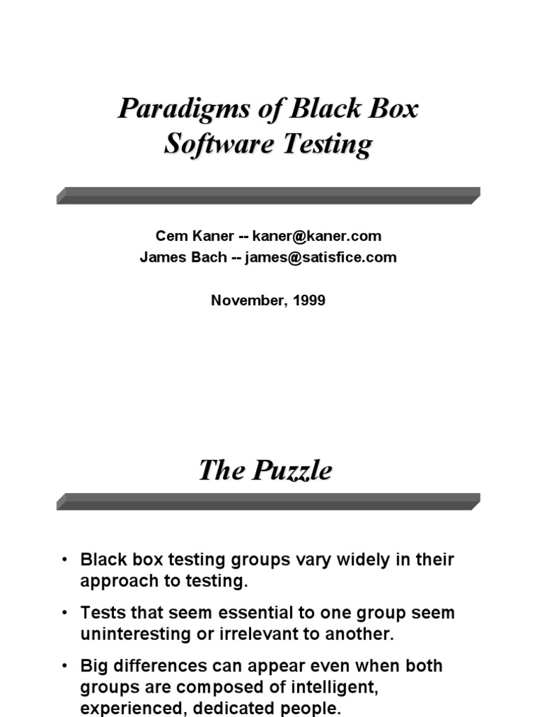 Paradigm of Black Box Testing | PDF