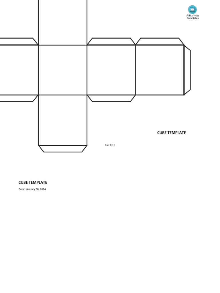 Cube Template PDF Cube Template PDF
