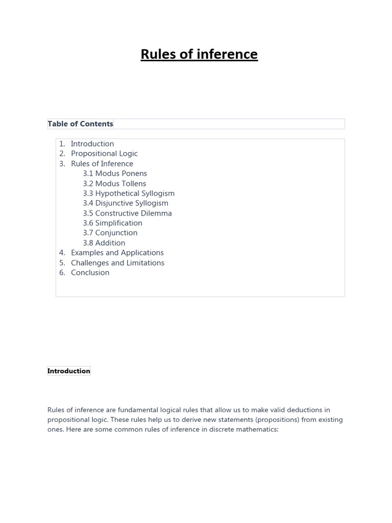 Rules of Inference | PDF | Logic | Inference