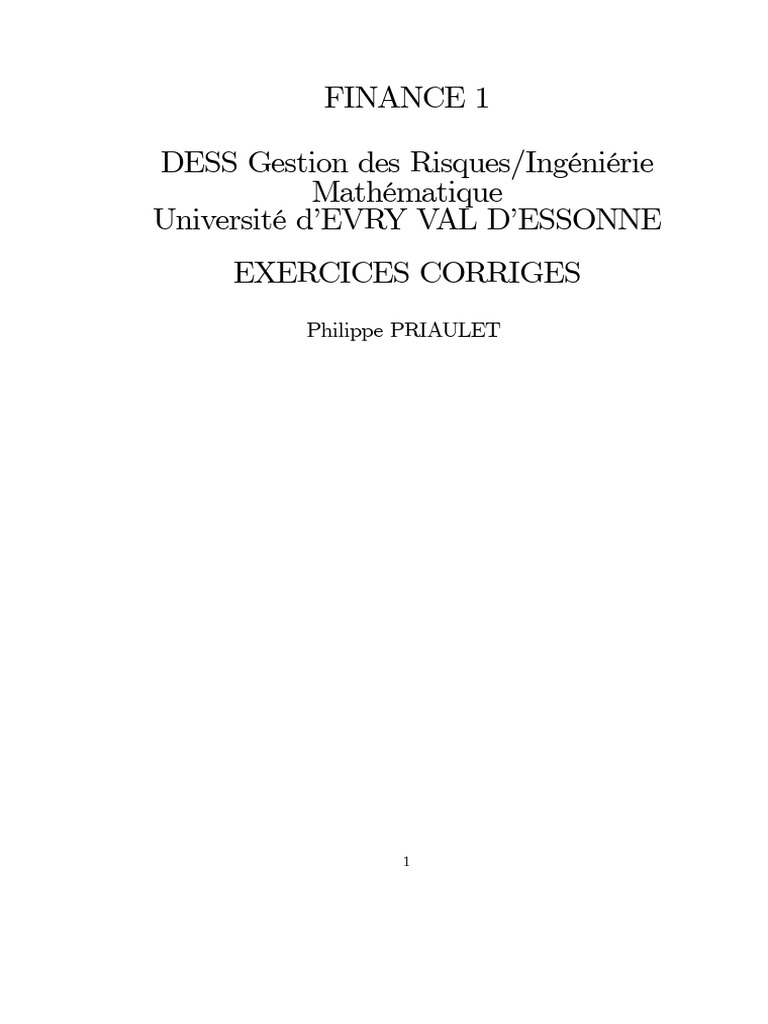 FINANCE INTERNATIONALE ET GESTION DES RISQUES PDF intelligence overview