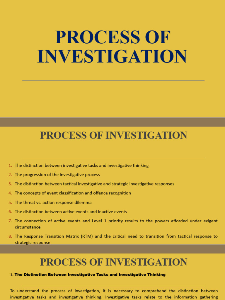 3 Process of Investigation | PDF | Arrest | Police