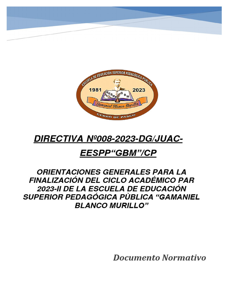 Directiva Finalización 2023-II | PDF