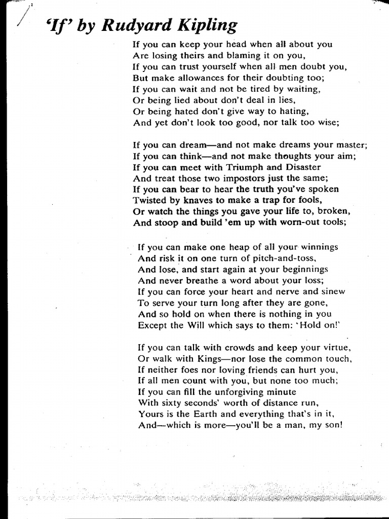 If Rudyard Kipling | PDF