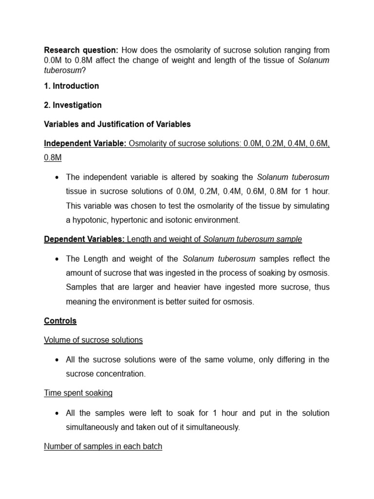 Jaka Patafta Lab Report Osmolarity PDF Osmosis Chemistry