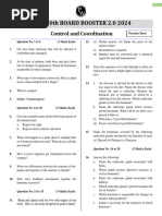 Control and Coordination - Practice Sheet - 10th Board Booster 2.0 2024