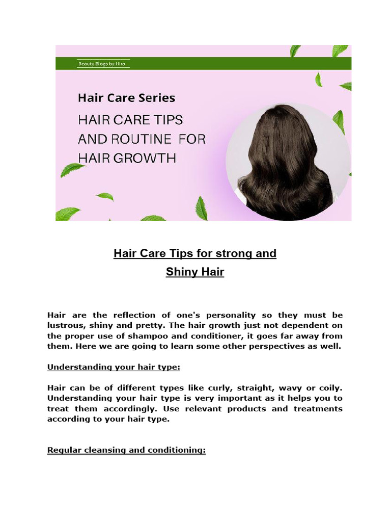 3 Your Go To Hair Care Routine Tips For Strong And Shiny Hair Pdf