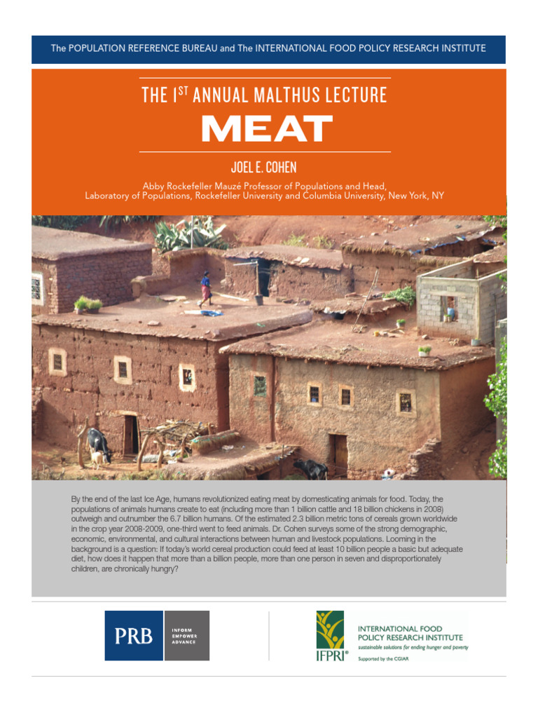372 Cohen Meat First Malthus Lecture PRBIFPRI2011 PDF Meat