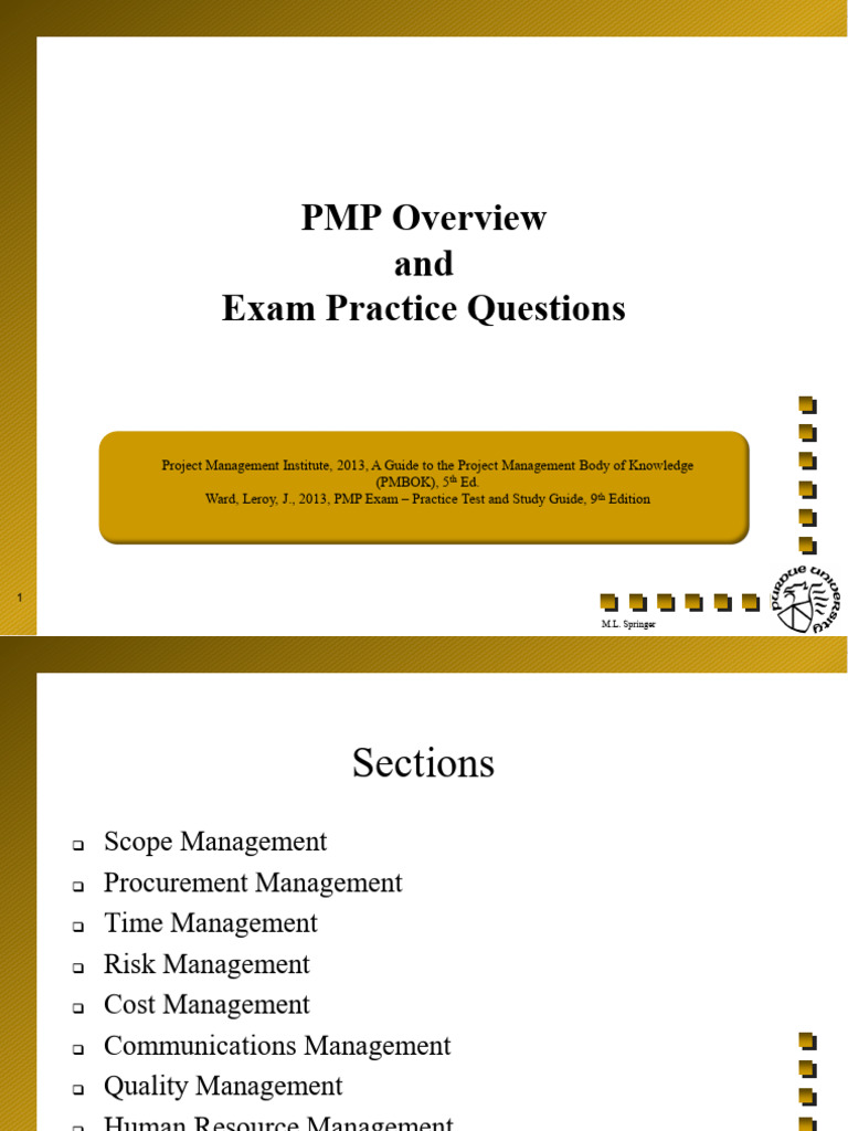 PMP Exam Questions by Knowledge Area | PDF | Project Management ...