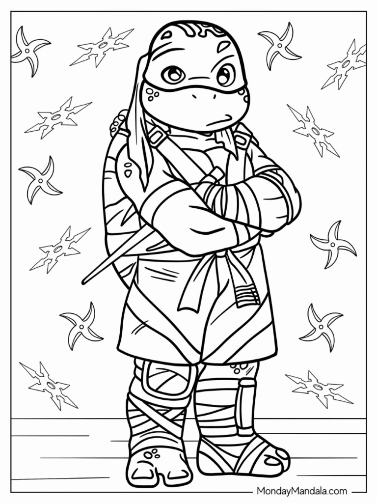 Young Raphael Pouting Coloring Page | PDF