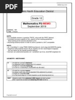 2019 Grade 12 Math Trial Exam Paper 2 WC MN Memo