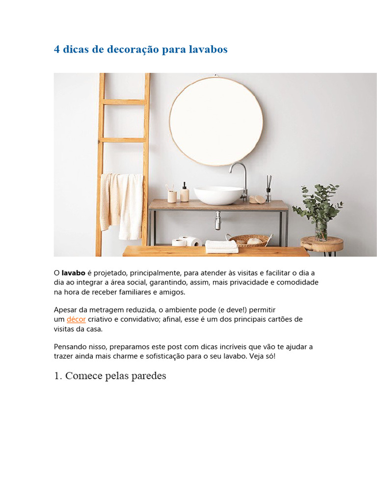 Decoração Criativa para Lavabos | PDF | Casa e Jardim