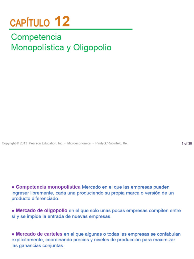 Cap 12. Oligopolio y Comp Monop | PDF | Monopolio | Oligopolio