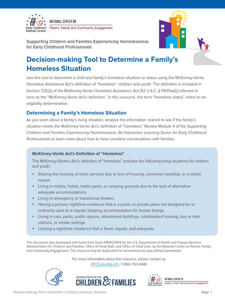 Decision Making Tool Family Homeless | PDF | Homelessness | Living ...