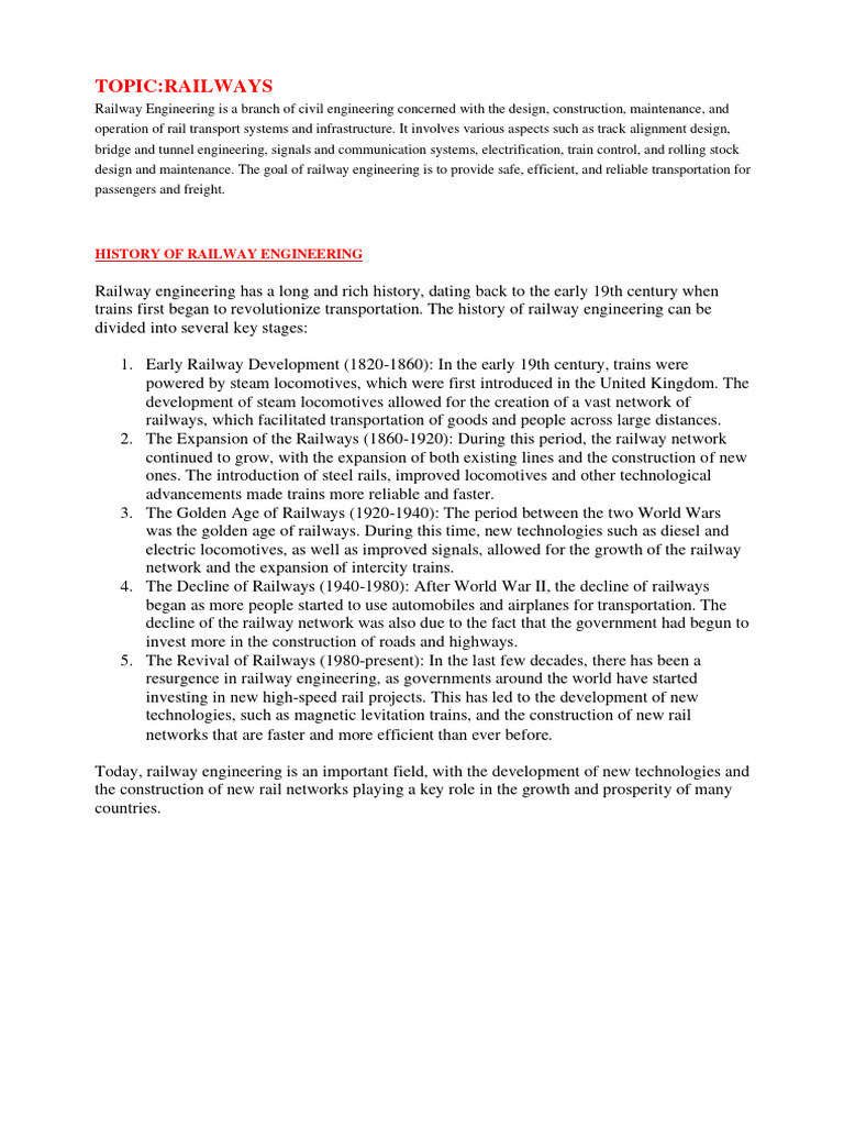 Railway Engineering Pdf Rail Transport Transport