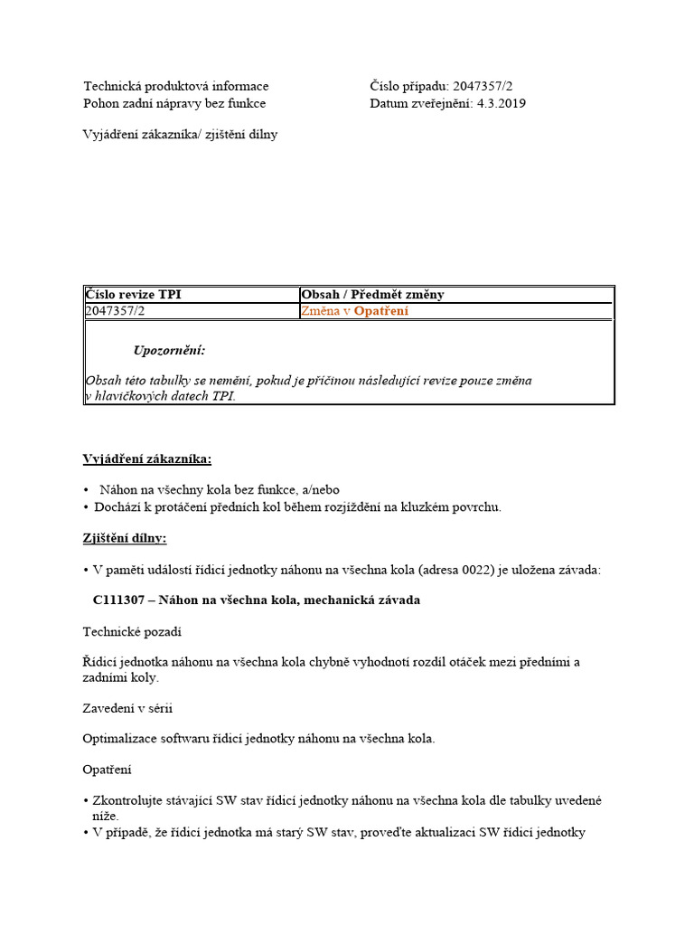 Haldex Software Update for AWD Issues | PDF