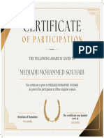 Golden Elegant Certificate of Appreciation