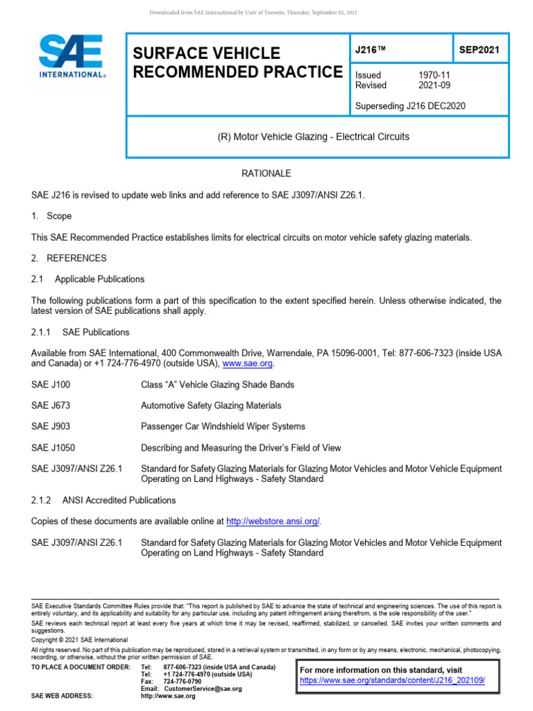 Sae J216-2021 | PDF | Electrical Conductor | Vehicles
