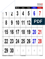 Calendario Abril 2024 Espana Horizontal Grandes Cifras