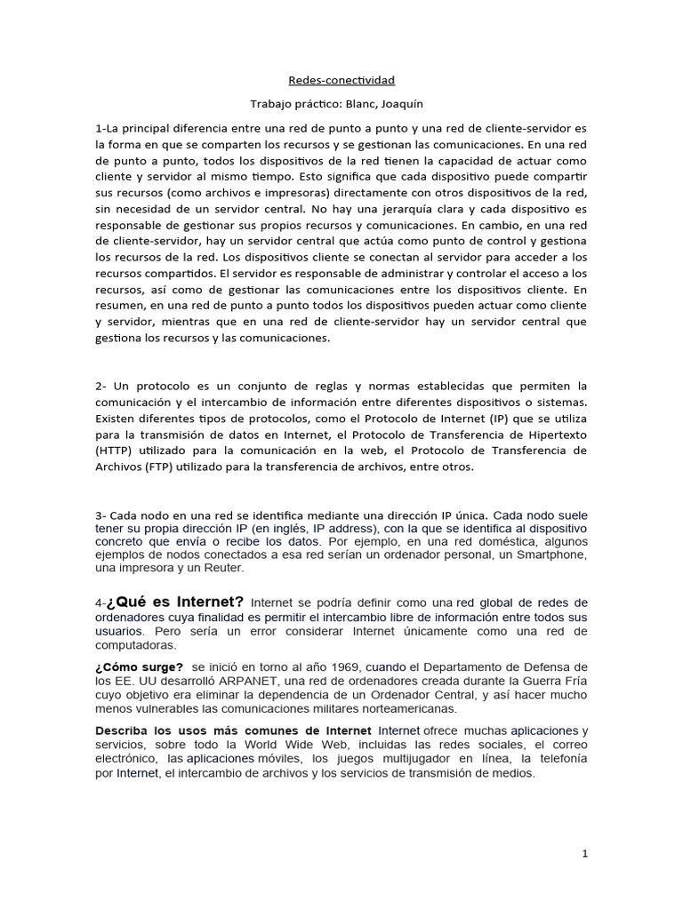 Tipos de Redes y Conectividad en Internet | PDF | Red de computadoras ...