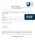 Open Research Online: Weld Residual Stress Profiles For Structural Integrity Assessment
