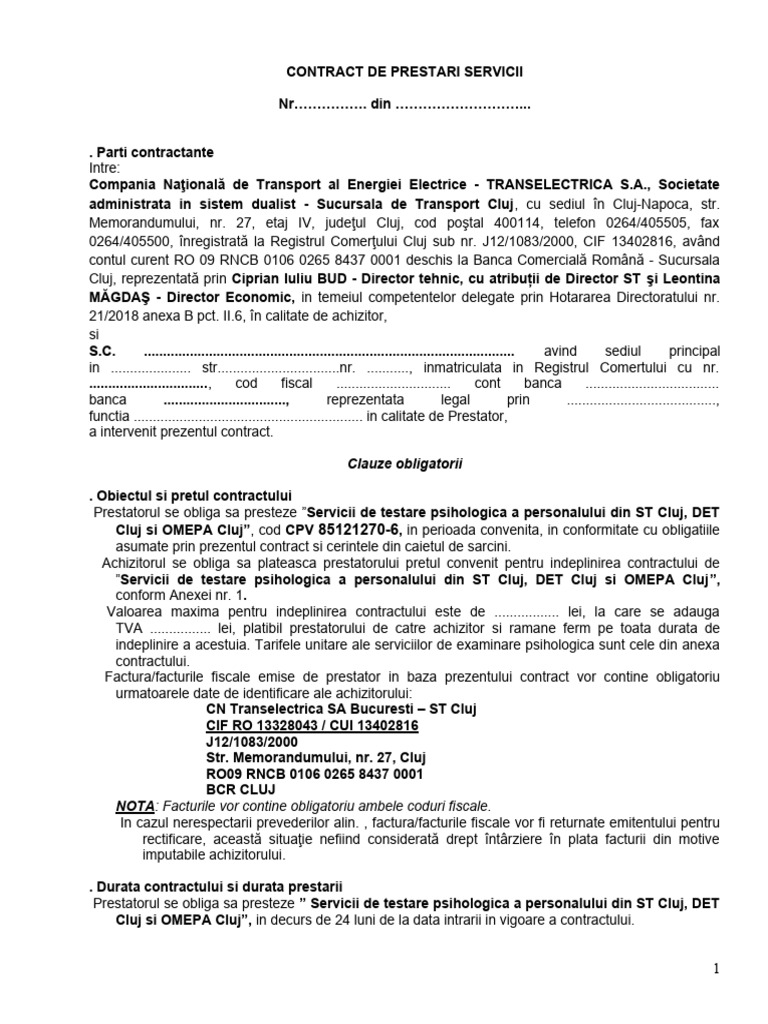 Model de Contract | PDF
