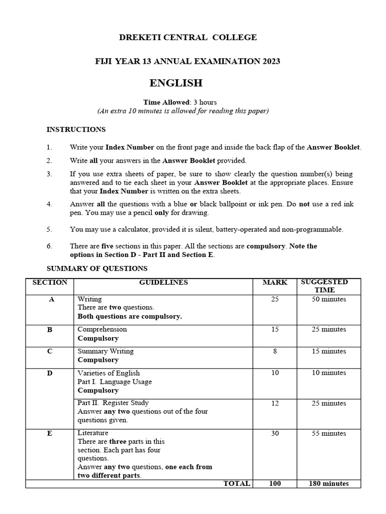 Annual-English 2023 Year 13 | PDF | Soil | Air Pollution