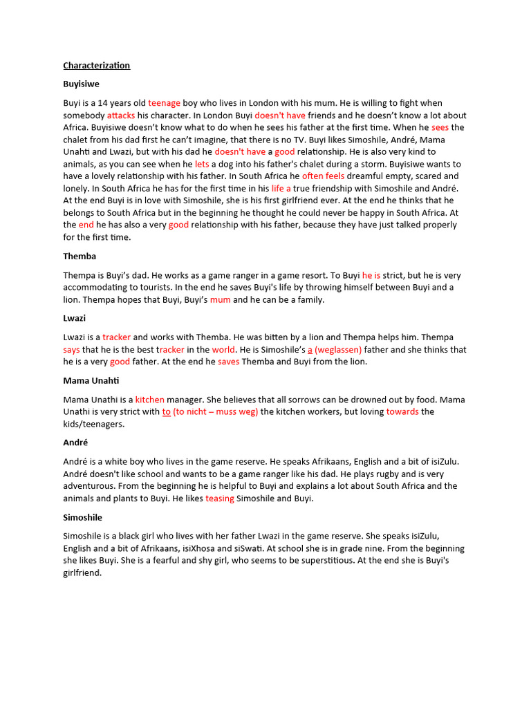 Characterization | PDF