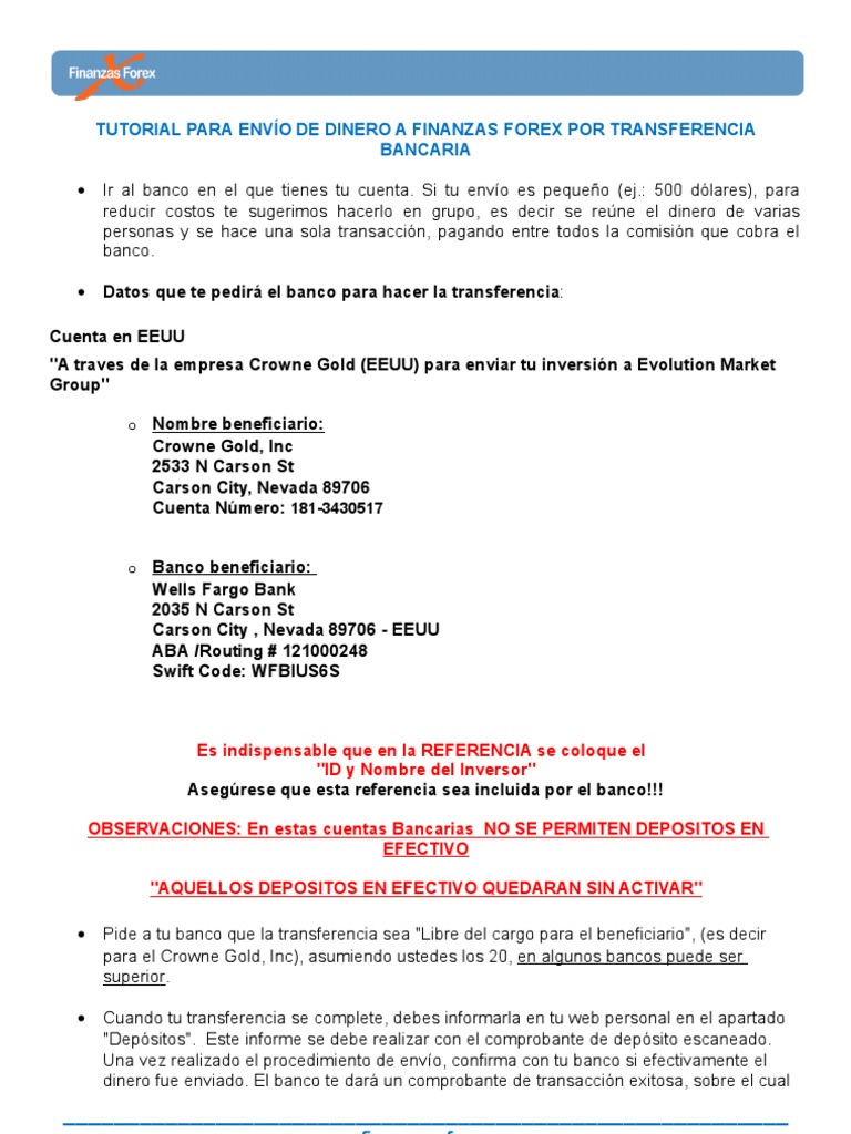 Tutorial Transfer En Cia Bancaria Forex Transferencia Bancaria Bancos