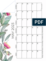 May Calendar 2023 Printable Eucalyptus