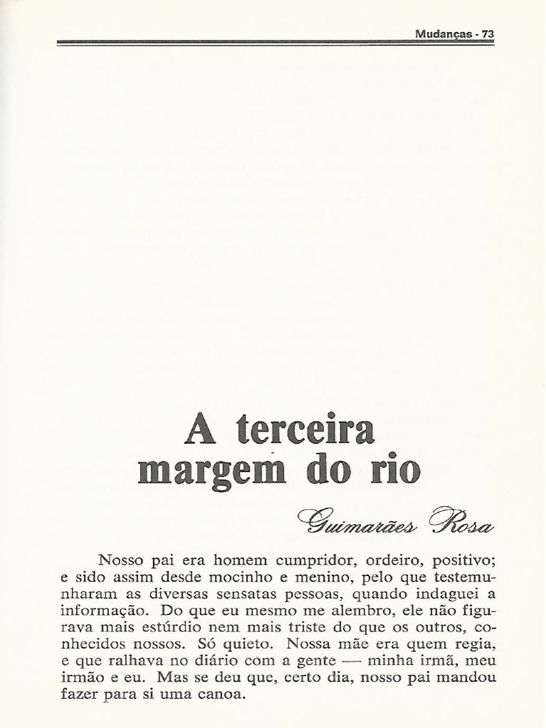 Guimarães Rosa - A Terceira Margem Do Rio | PDF