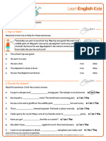 Grammar Practice Articles Worksheet