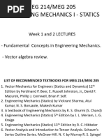 Lecture Week 1 and 2 - MEG 214