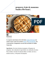 El Pie de Manzana Al Estilo de Sandra Plevisani