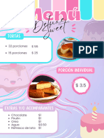 Menu Restaurante de Donas Llamativo Rosa Pastel