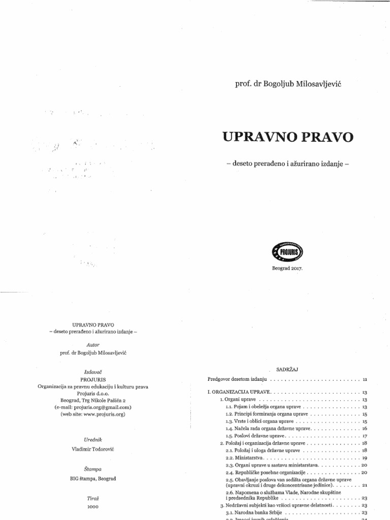 Priručnik Knjiga 10. UPRAVNO PRAVO 2017 | PDF