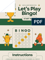 Green Beige Cute Illustrative Bingo Game Presentation