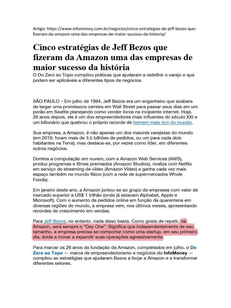 Estratégias de Jeff Bezos para o Sucesso da Amazon | PDF ...