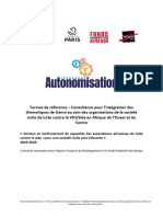 TDR - Consultance Genre - Programme AUTONOMISATION - Solidarite Sida 6