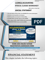 Online/Physical Classes Worksheet Topic:: Financial Statement